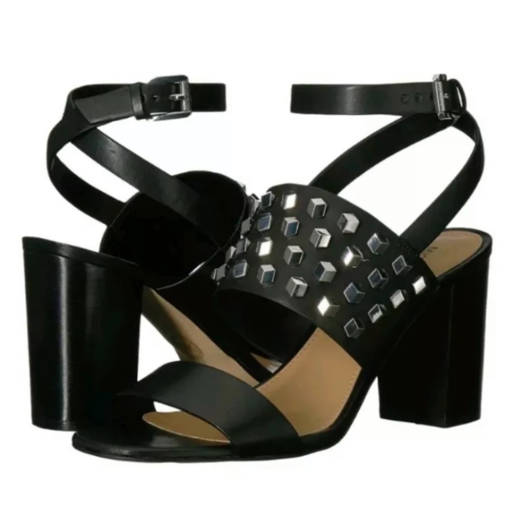 Michael Kors Valencia Studded Leather Block Heel - Picture 2 of 5